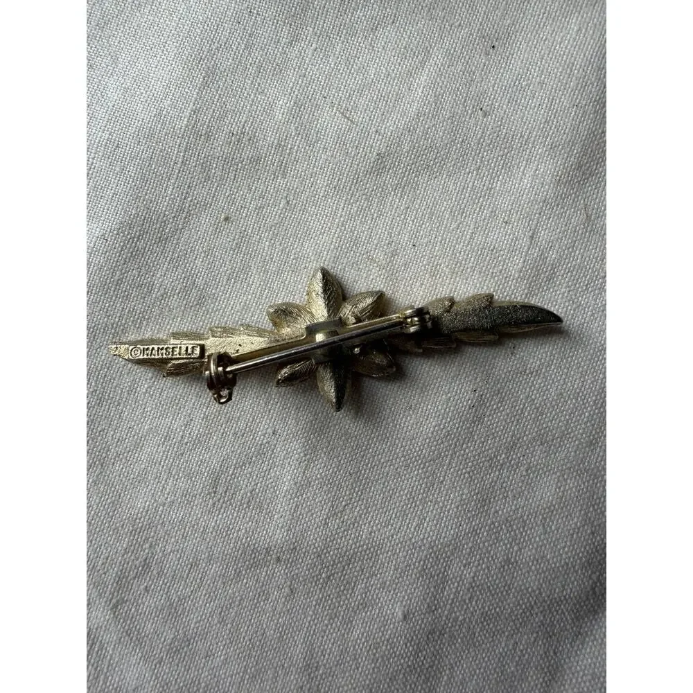 Vintage MAMSELLE Gold color Bar Brooch 2 